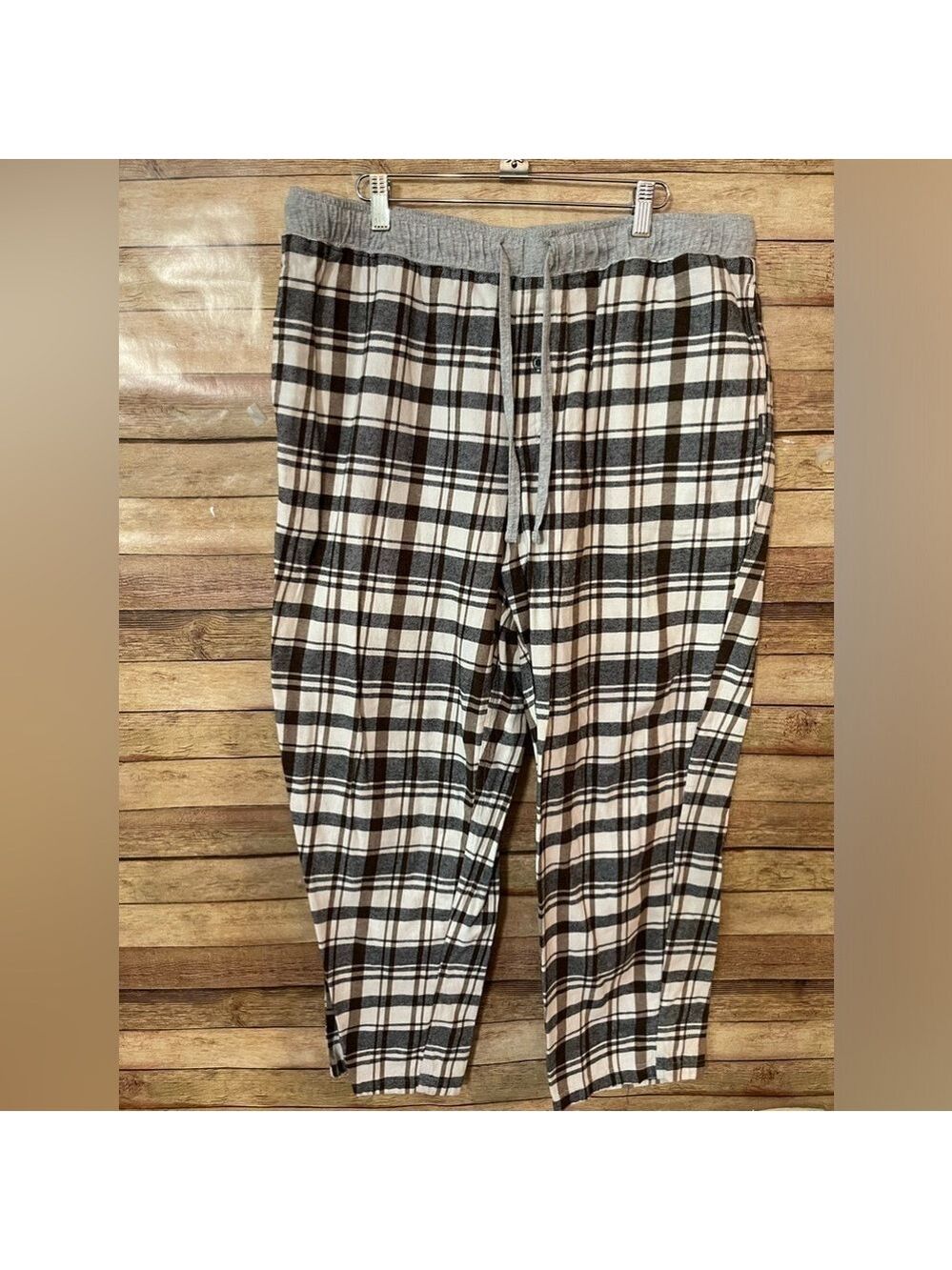 Eddie Bauer Flannel Sleep/Lounge Pants-Brown/Black Plaid -Men's Size: XL